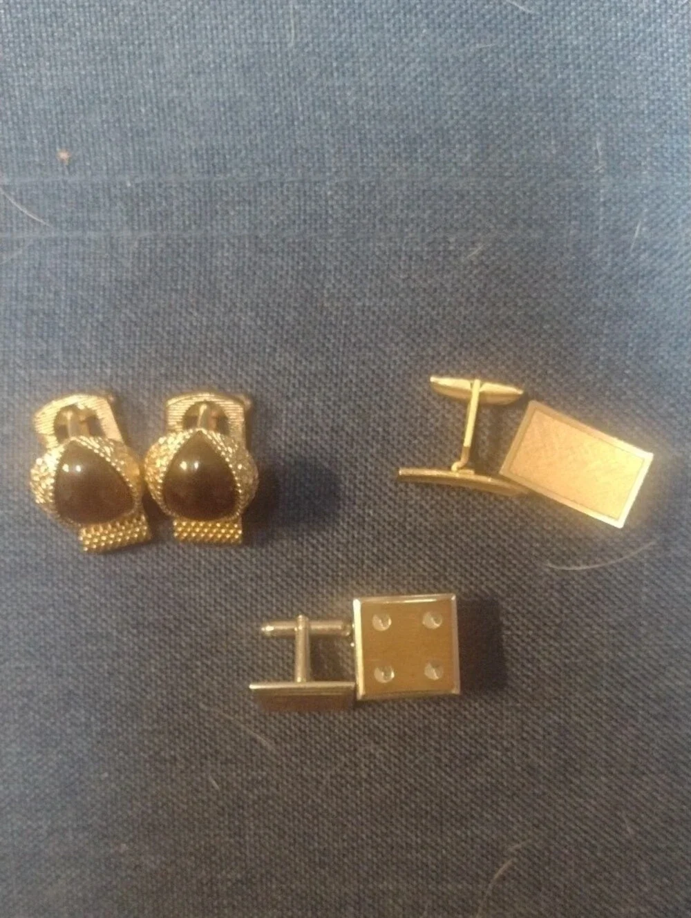 Set Of Three Vintage Cufflinks for Men
